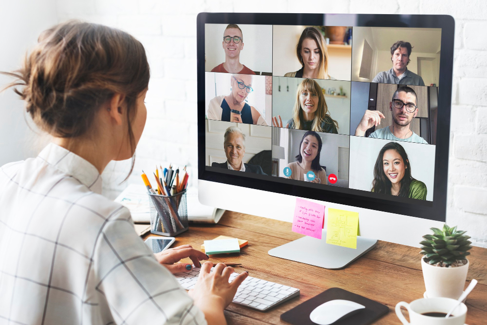 Girl on a videocall - Upskill your Business with Tailored Online Training