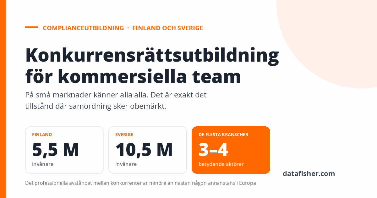 Konkurrensrättslig complianceutbildning för kommersiella team