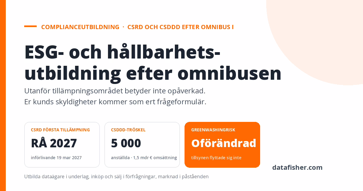 ESG- och hållbarhetscomplianceutbildning efter omnibusen