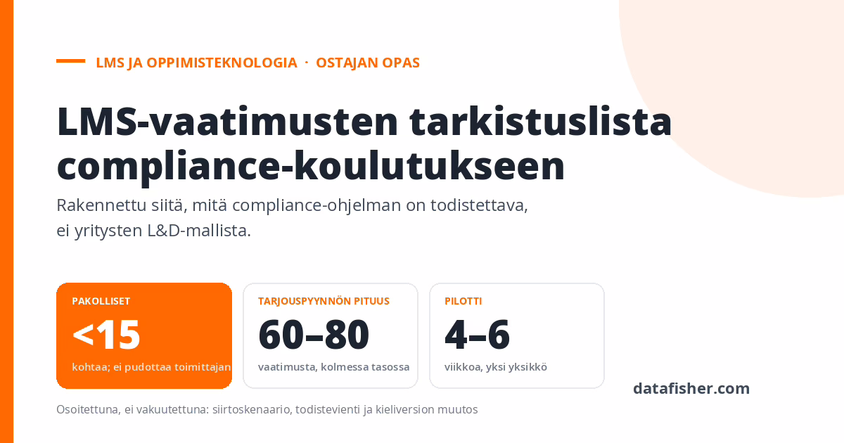 LMS-vaatimusten tarkistuslista compliance-koulutukseen