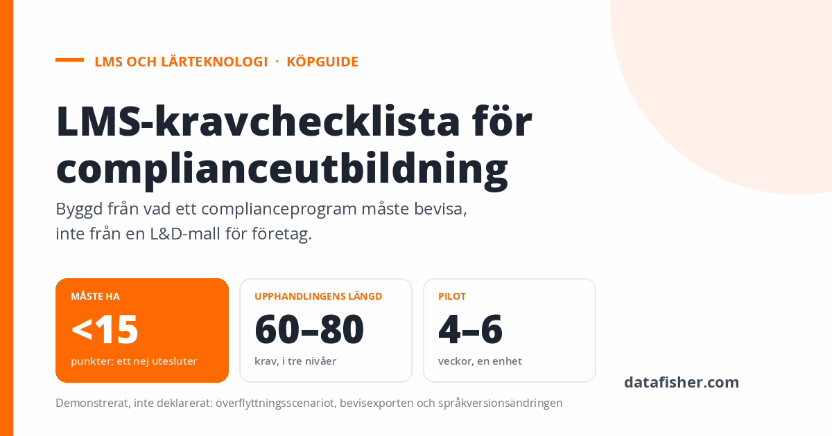 LMS-kravchecklista för complianceutbildning