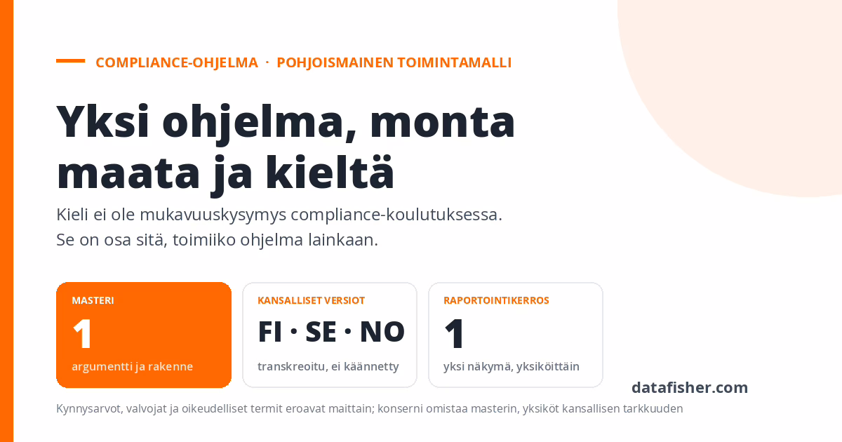 Yksi compliance-ohjelma, monta maata ja kieltä