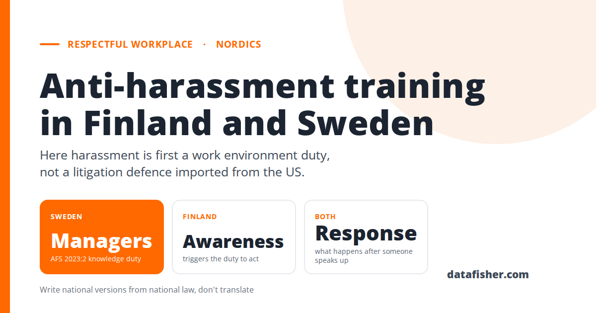 Anti-Harassment Training in the Nordics - What Finnish and Swedish Law Actually Requires